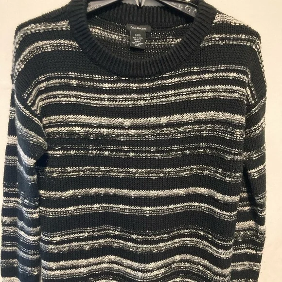Calvin Klein jeans long sleeved striped Womens sweater size small - Picture 1 of 8